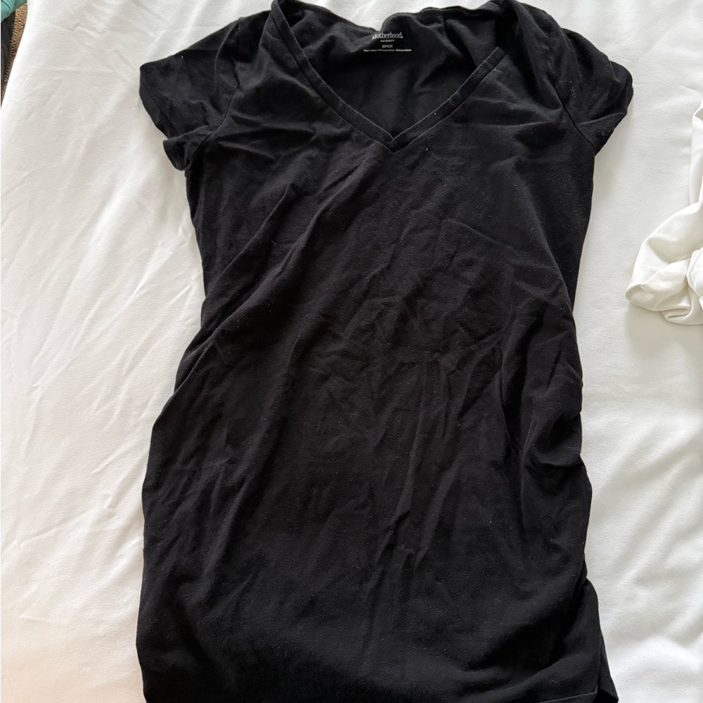 Black V-Neck Maternity T-Shirt